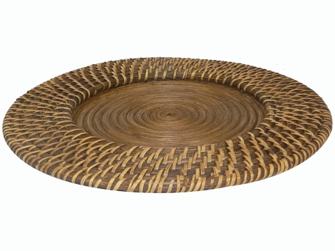 Rattan charger plate - honey color